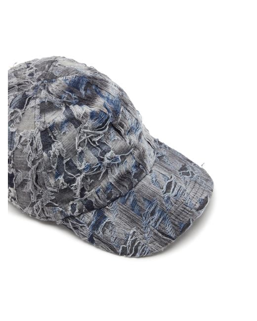 DIESEL Gray C-Pied Distressed Denim Baseball Cap for men
