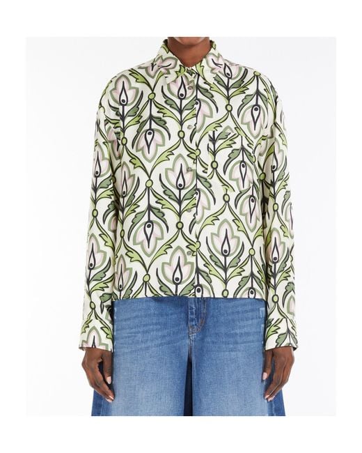 Weekend by Maxmara Green Silk Twill Shirt