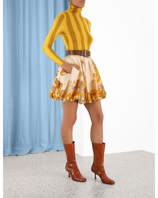 Zimmermann Metallic Printed Skirt