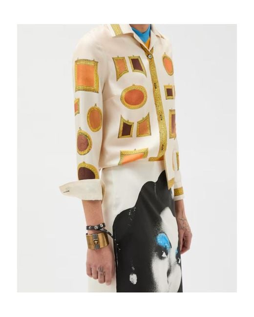 Versace Metallic Printed Silk Twill Shirt