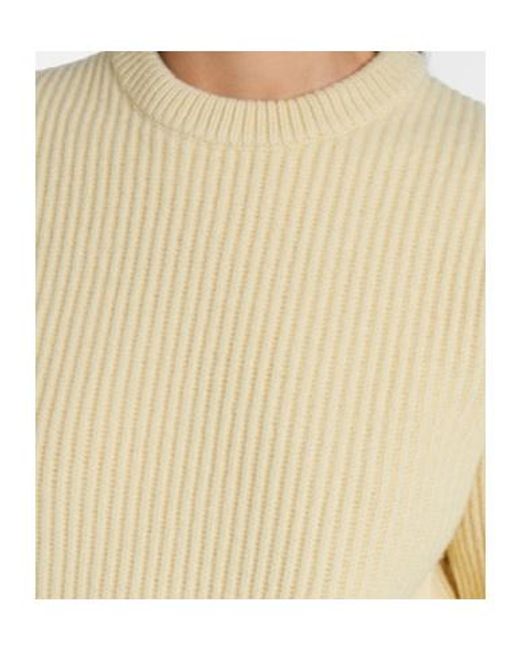 Jil Sander Natural Ribbed-Knit Wool Sweater