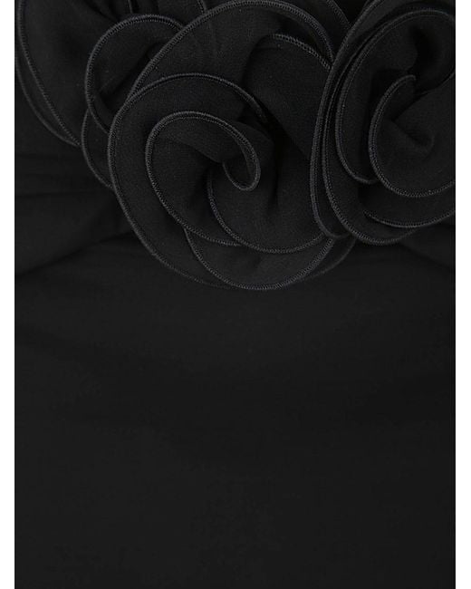 Magda Butrym Black Floral-Appliqué Skirt