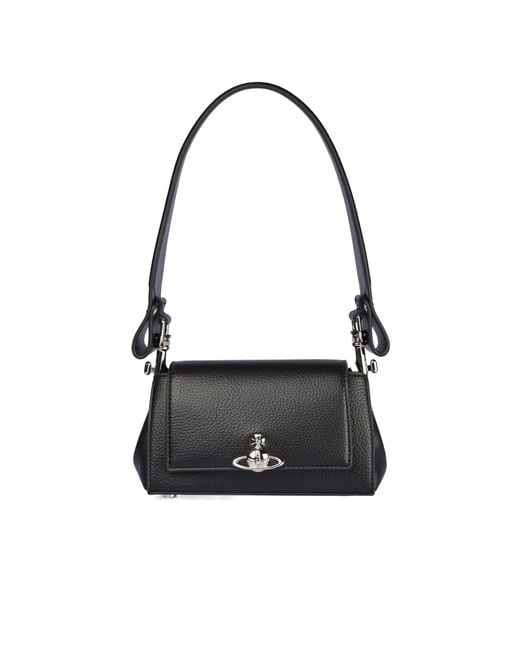 Vivienne Westwood Black Logo Plaque Shoulder Bag