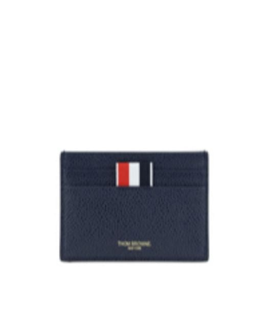 Thom Browne Blue Hector Tartan Patch Cardholder for men