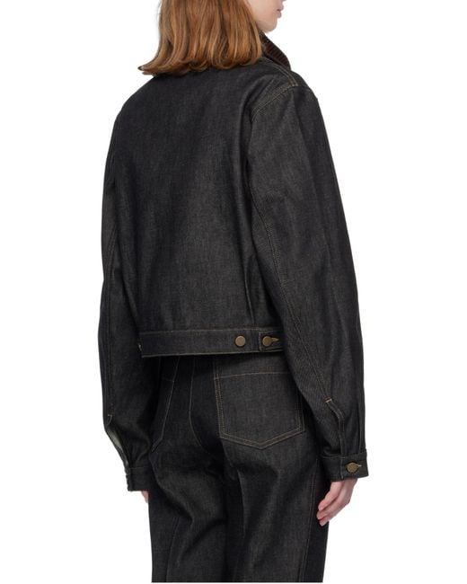 Lemaire Black Button-Fastening Patch-Pocket Denim Jacket