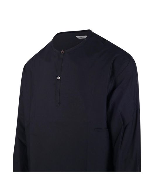 Lemaire Blue Buttoned Classic Cut Shirt for men