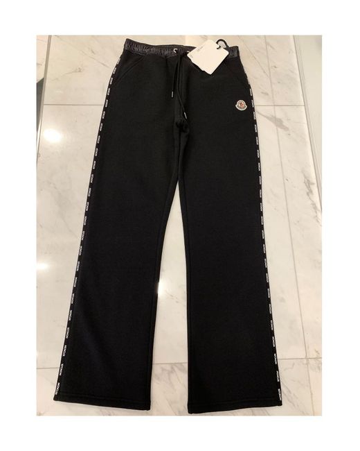 Moncler Black Logo Trim Drawstring Track Pants