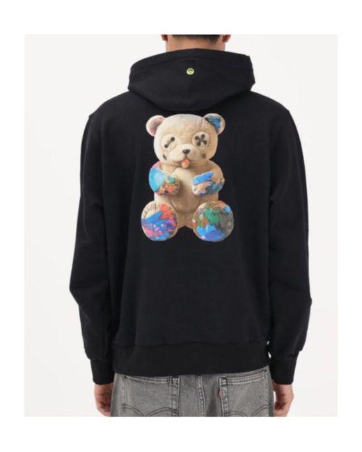 Barrow Black Teddy-Bear Printed Hoodie for men
