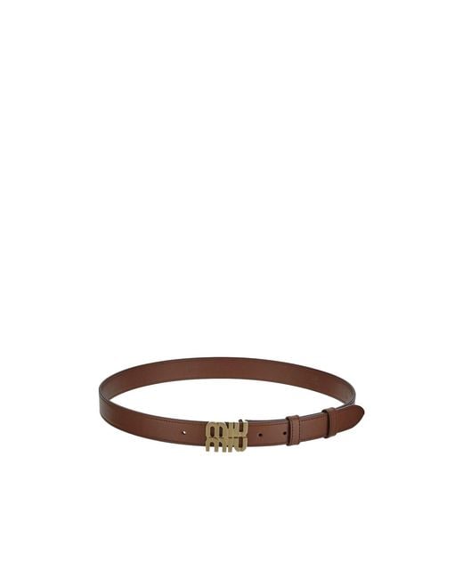 Miu Miu White Logo-Lettering Buckle Belt