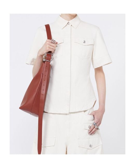 Sportmax White Button-Up Short-Sleeve Shirt