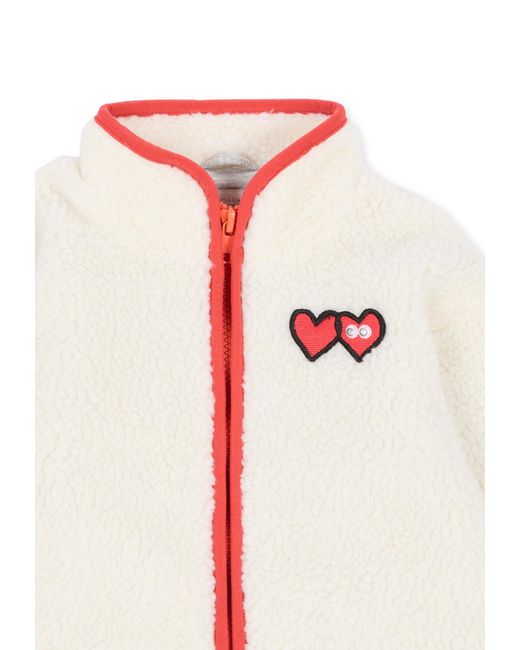 Stella McCartney White Heart-Patch Fleece Jacket