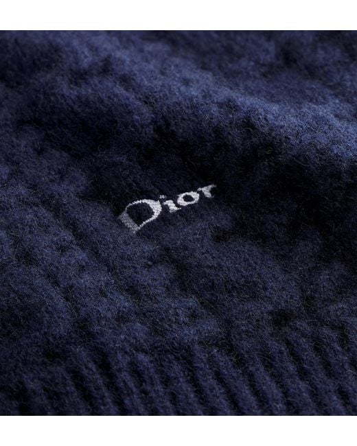 Dior Blue Long-Sleeved Knitwear for men