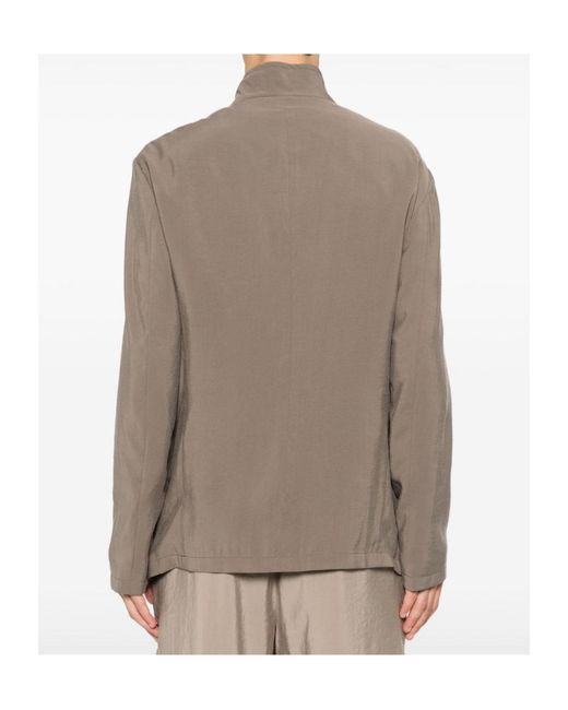 Emporio Armani Brown Button-Fastening Jacket for men