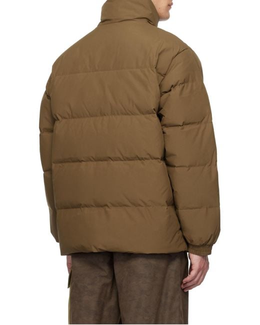 Carhartt Brown Logo Embroidered High-Neck Padded Jacket for men