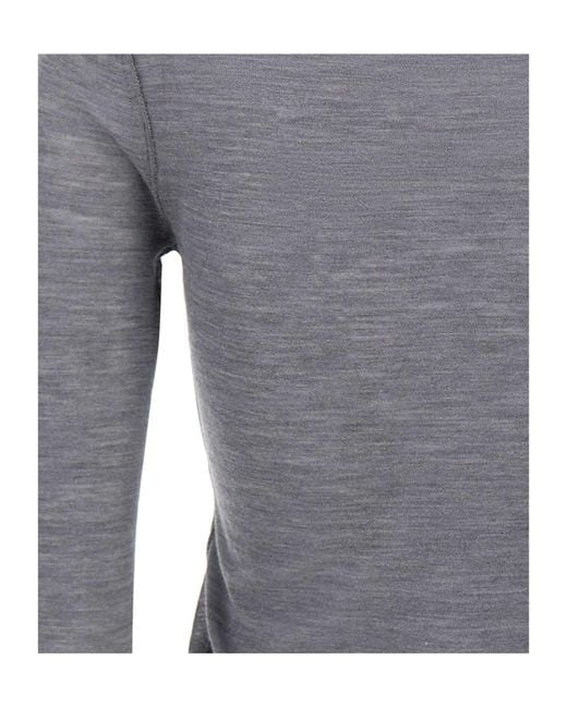Aspesi Gray Crew-Neck Long-Sleeve Knit Top
