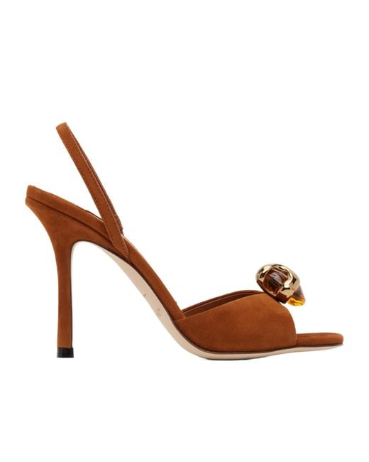 Jimmy Choo Brown Emani 100 High-Heeled Sandals