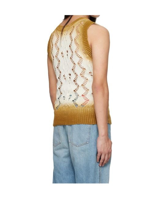 Egonlab Blue Openwork Knitted Vest for men
