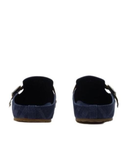 Burberry Blue Checked Urchin Clogs for men