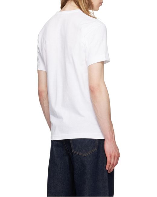 COMME DES GARÇONS PLAY White Comme Des Garçons Play Reverse Heart Print T-Shirt for men