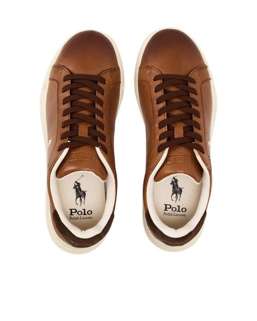 Polo Ralph Lauren Brown Heritage Court Low-Top Trainers for men