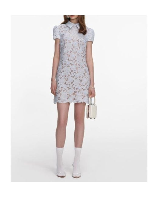 Self-Portrait White Guipure Lace Mini Dress