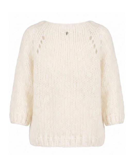 Dondup White Crew-Neck Sweater