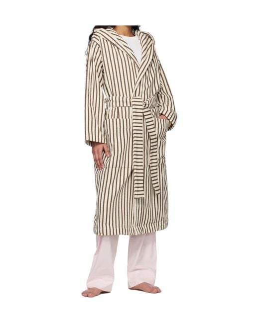 Tekla Pink Terrycloth Hooded Bathrobe for men