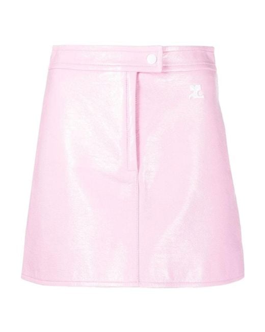 Courreges Pink Courrèges Vinyl Mini Skirt