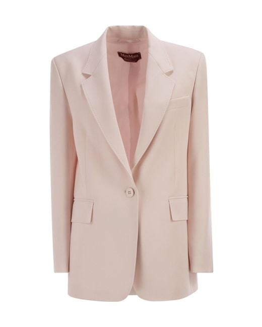 Max Mara Pink Bosco Single-Breasted Blazer