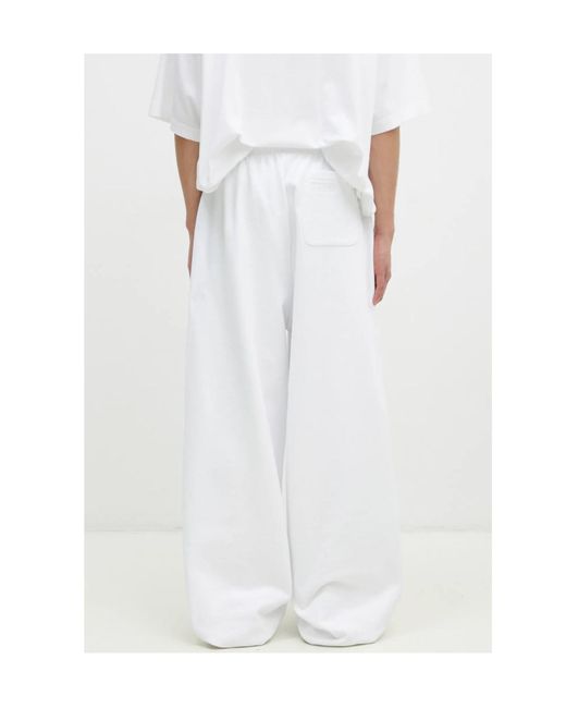 Vetements White Elastic Waist Casual Pants for men