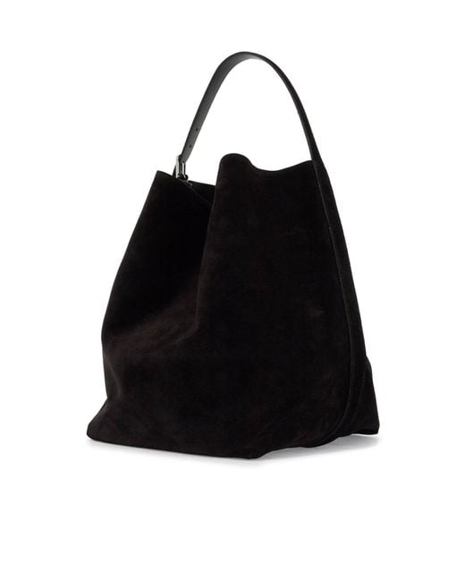 Totême Black Totême Belted Open Top Tote Bag