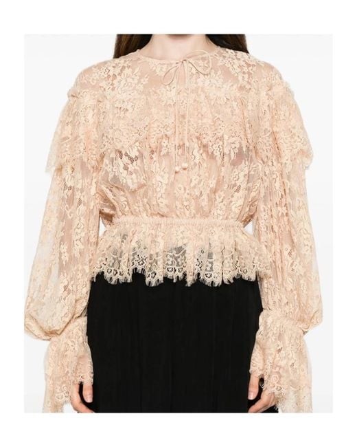 Sea Natural Ruffled Lace Blouse