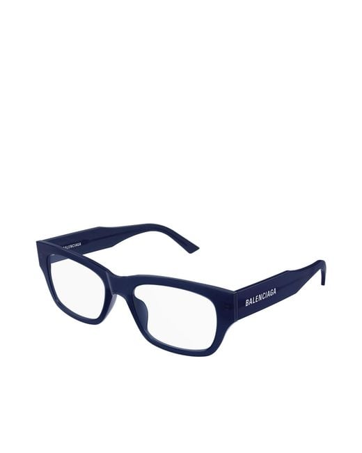 Balenciaga Blue Eyewear Rectangular Frame Glasses for men