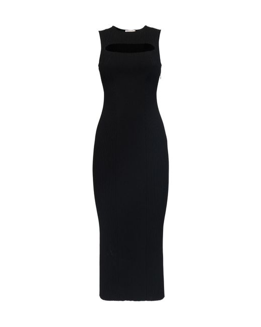 Alexander McQueen Black Cut-Out Knitted Sleeveless Dress