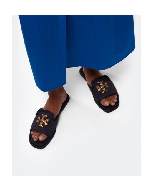 Tory Burch Blue Logo Sandals