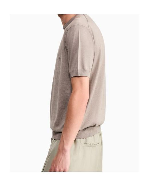 Giorgio Armani White Embroidered Logo T-Shirt for men