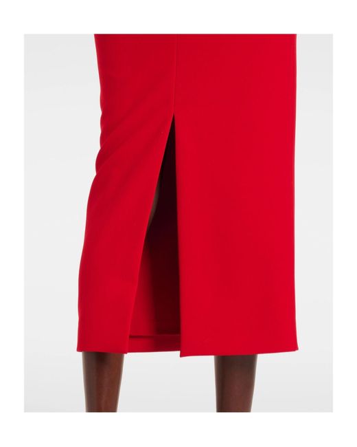 Roland Mouret Red Caped Midi Dress