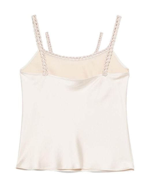 D.exterior White Thin-Strapped Tank Top