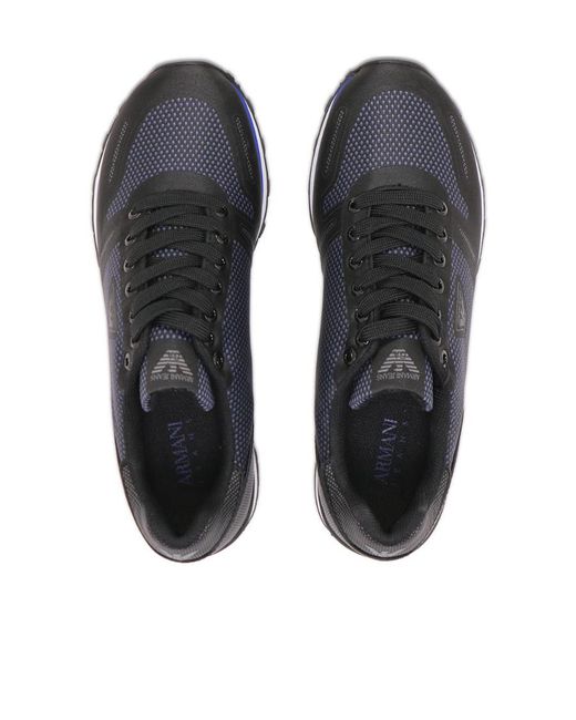 Armani Jeans Black Stitching Lace-Up Casual Sneakers for men