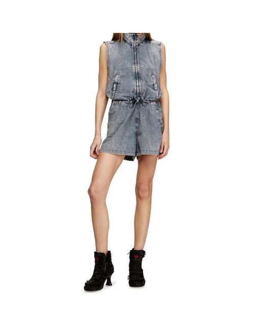 DIESEL Blue J-Annet Denim Sleeveless Jumpsuit