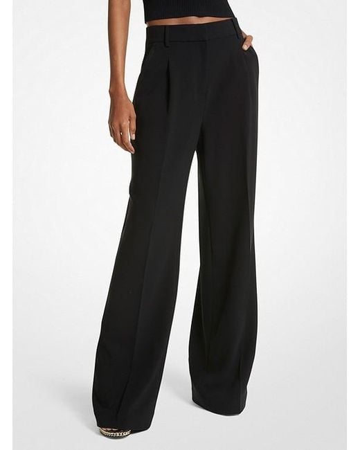 MICHAEL Michael Kors Black High-Waisted Tailored-Cut Trousers