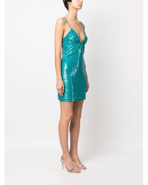 P.A.R.O.S.H. Blue Sequined Mini Dress