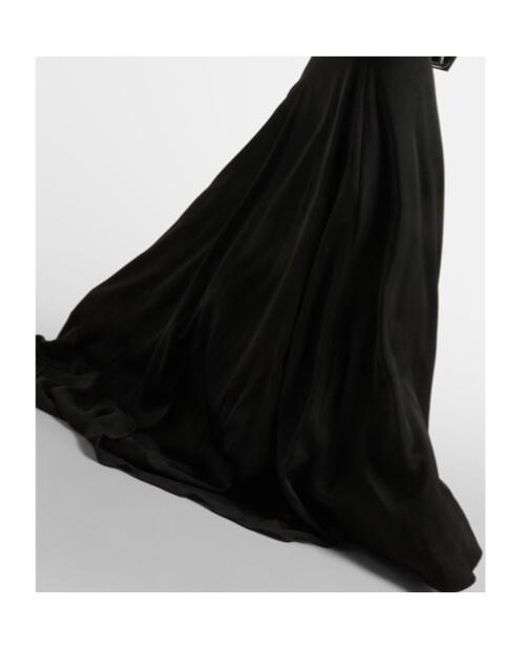 Alex Perry Black Satin Crêpe Corset Gown