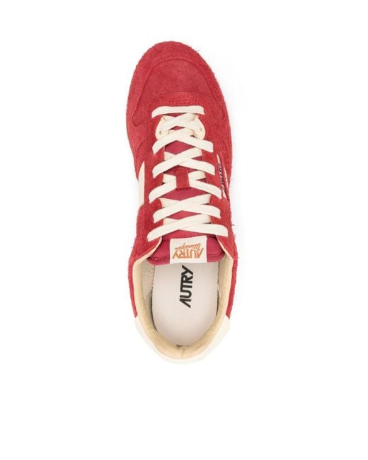 Autry Red Windspin Lace-Up Sneakers for men