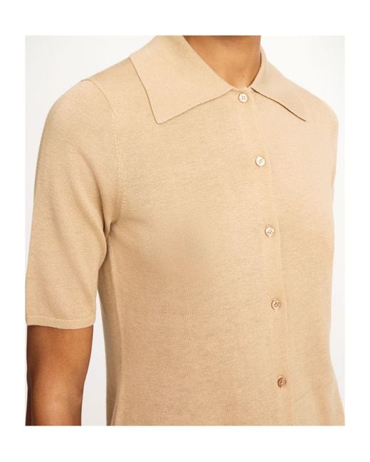 By Malene Birger Natural Button-Down Polo Shirt