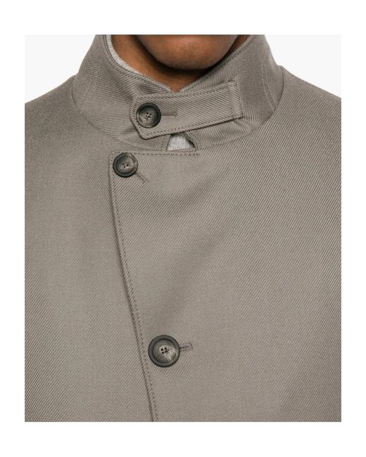 Tagliatore Gray Long-Sleeved Coat for men