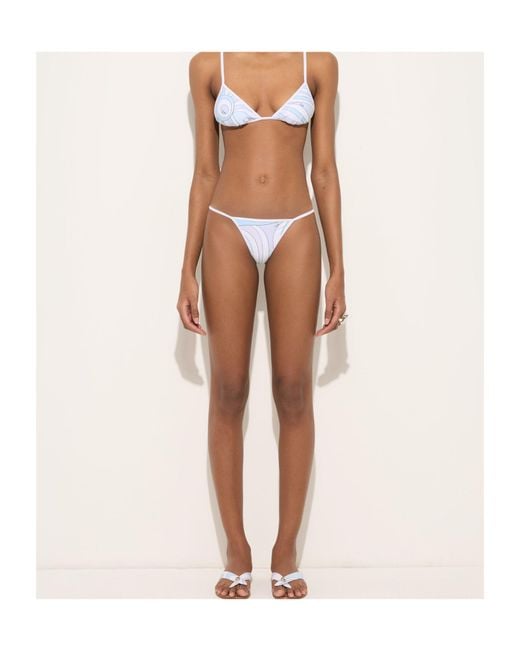 Emilio Pucci Blue Marmo Print Bikini Bottom