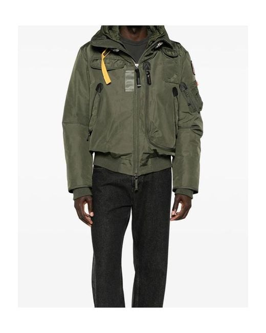 Parajumpers Green Long-Sleeved Zip-Up Down Jacket for men