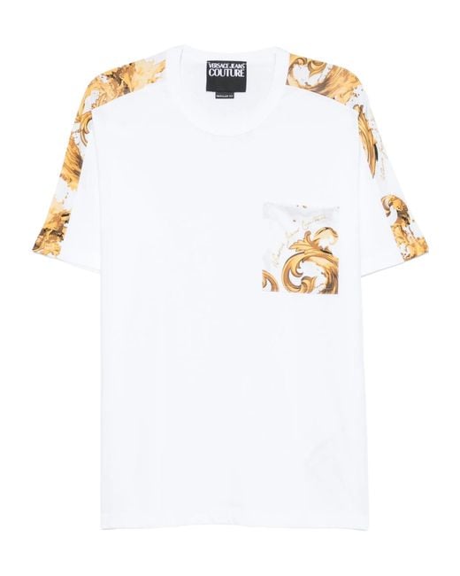 Versace Jeans White Chest-Pocket T-Shirt for men
