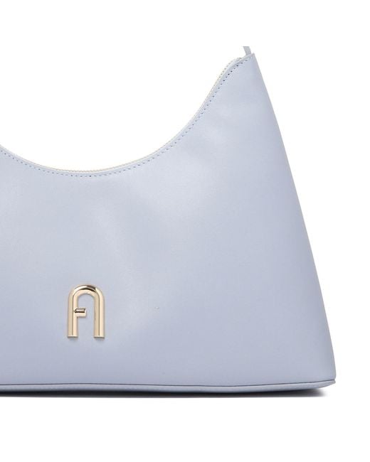 Furla Blue Diamante Logo Plaque Shoulder Bag